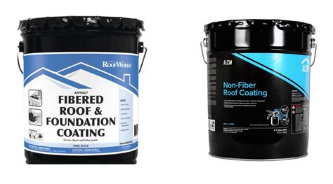 203 Roll Roofing Adhesive; Henry 104Q QuikDry Asphalt Spray Primer; Roof Repair and Installation. . Fibered vs non fibered foundation coating
